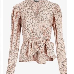 Express Pink Cheetah Print Peplum Blouse NWT